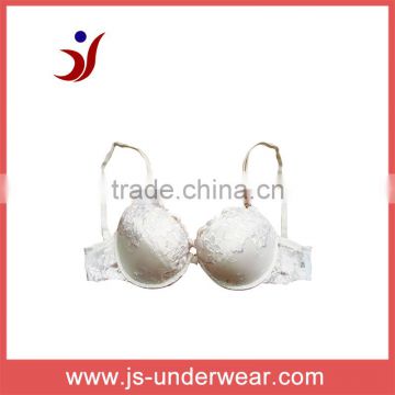 js-142 Hot Sells lady Underwire lace bra with brass buckle (Accept OEM)