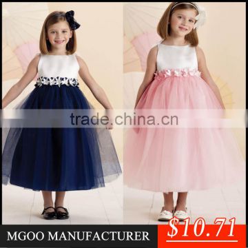 MGOO High Quality Blue Fashion Girl Kids Dresses Ball Gown Infant Tutu Dress Valentine Boutique Outfits MGT016