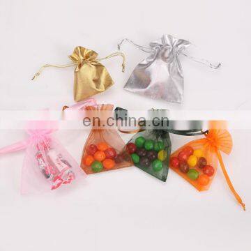 china wholesale polyester gift bag drawstring bag mesh bag for decoration