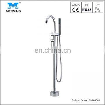 European style floor standing bath faucet tall tub faucet with hand shower