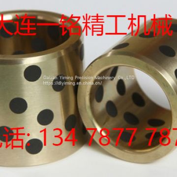 Copper sleeve copper bushing wear-resistant oil-free self-lubricating bearing wear-resistant high-force brass bushing solid lubrication graphite copper sleeve.