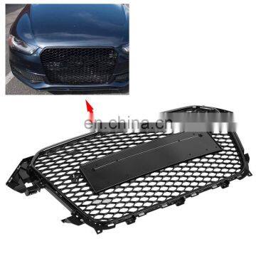 2013-2016 Black Grille RS4 Style Honeycomb Mesh Front Grill for Audi A4 S4