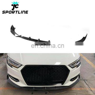 JC SPORTLINE Carbon Fiber A3 Car Front Spoiler for Audi A3 Sedan 17-19