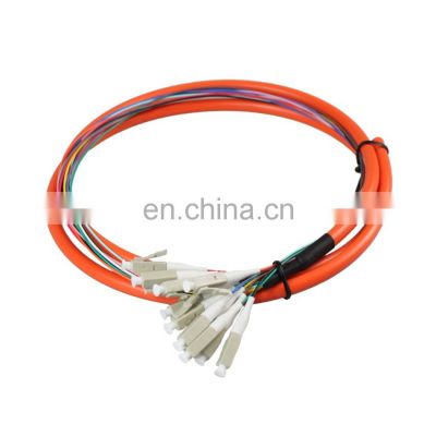 Ftth 12 Color Fiber Cores LC MM 50/125 62.5/125 easy bend 2meter 0.9mm PVC LSZH Fiber Optic Bundle Pigtail