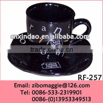 Professional Custom Made Black Porcelain Sqaure Tea Cup Set Made In China