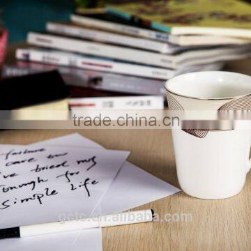 luxurious bone china brown mug with net design