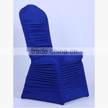 royalblue wrinkle stretch banquet chair cover, elegant ruffled elastic spandex chair cover