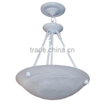 3 light chandelier(Lustre/La arana) in white finish with single glass shade CH0028-16WH