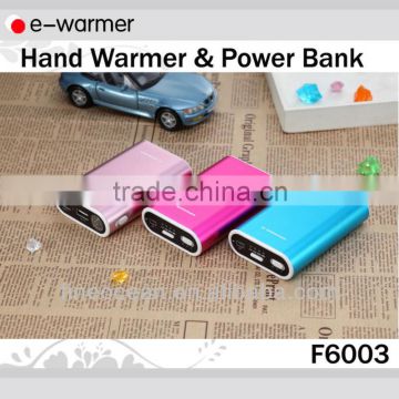 NEW portable power bank with hand warmer function 6000mah F6003