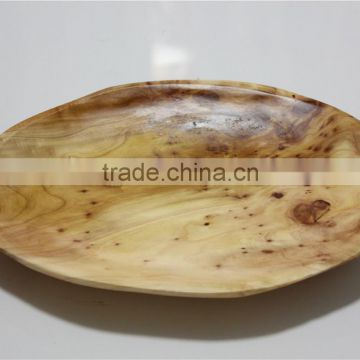 Modern Chinese Hand Carved wood creative dried fruit refreshment plate