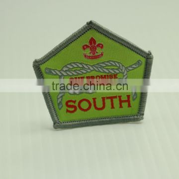 Custom Iron-on woven patch for clothing . muticolor leather patch woven label