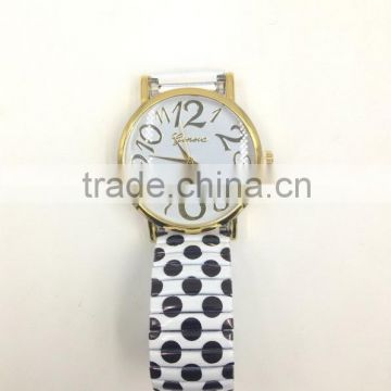 Black Dot Watch, Unisex Watch, Women Watches, Gold, Round Watch, Vintage Style Stainless Steel Watch