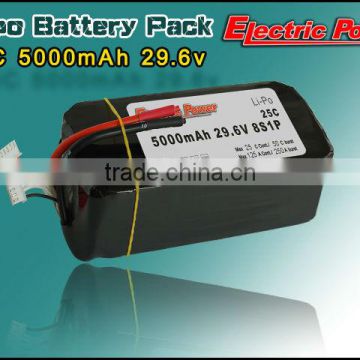 5000mah 29.6v 25c continuance battery lipo battery