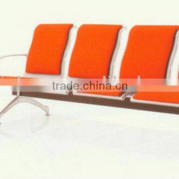 Iron+ aluminium with leather public waiting chair PC408S