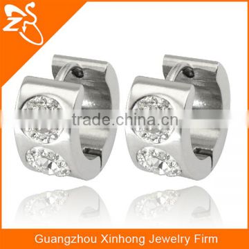 316l Stainless Steel Crystal Earrings, Fashion Wholesale Hoop Earrings, Beautiful Earrings with Crystals
