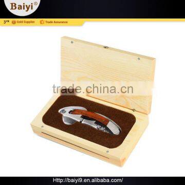 Durable Quick Pulling Cute Wine Bottle Accessories Set Wood Box