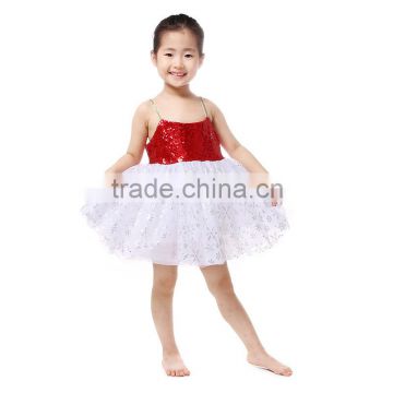 beautiful girl dance dress wholesale summer child kid dress red and white baby girl summer dres