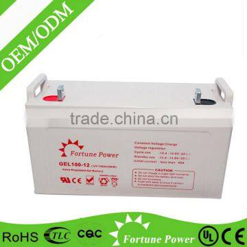 Sealed rechargeable lead acid battery with ISO CE ROHS UL Certificate 100ah