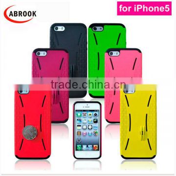 Coin stand silicone fingerprint pattern case for iphone 5