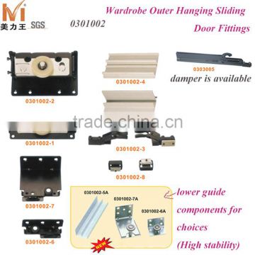 Furniture Wardrobe Outer Hanging Sliding Door roller Sliding Door Fittings for Wardrobe Sliding Door