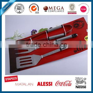 Branded personalized bbq tool set tongs, fork, knife, spatula tools