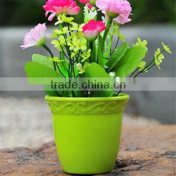 Home decor 4 inch small colorful plastic flower vases