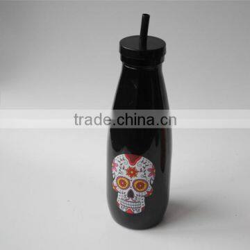 black drink halloween decoration glass ejuice bottle with tube