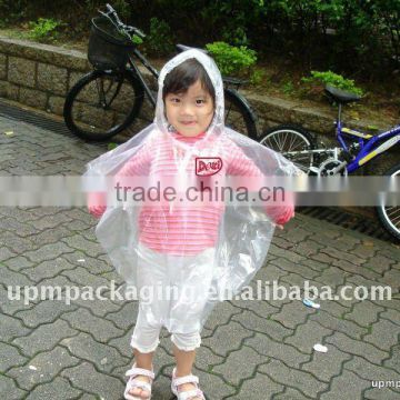 Children transparent biodegradable disposable raincoat