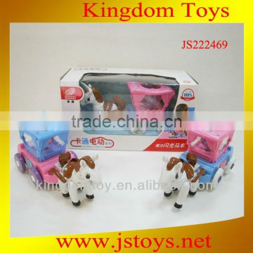 plastic horse toy on wheels