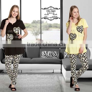 turkish brand summer cotton pajamas set women