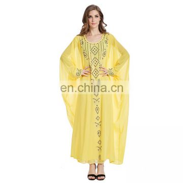 Elegant chiffon muslim max long dress women dubai style abaya