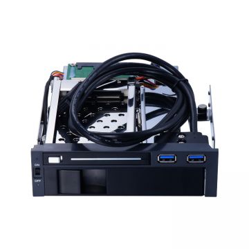 Unestech 5.25in Dual Bay SATA Hot-swap SSD Hdd Enlosure for 2.5+3.5in Ootibay USB Mobile Rack