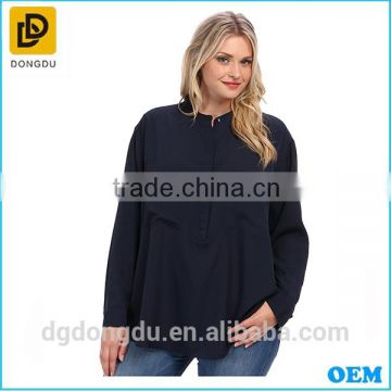 Plus size summer cheap fashion lady blouse black top quality lady blouse