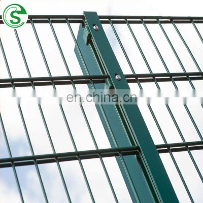Galvanized iron ornamental double horizontal bar wire mesh 2D fence on sale