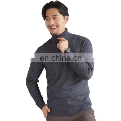 Men Long Sleeve Basic Turtle Neck Classic Cashmere Pullover Sweater