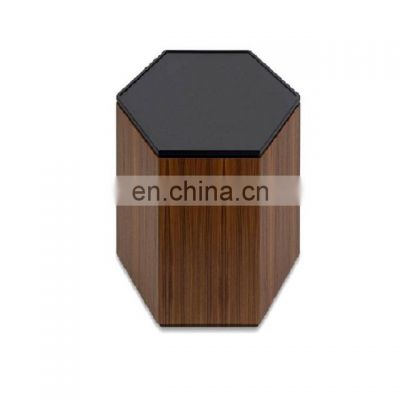 dark brown wooden side table