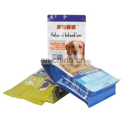 custom wholesale pet cat/dog food zipper packaging bag with high confidentiality eight side seal food packaging bag
