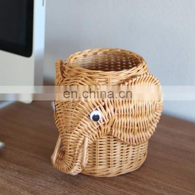 High Quality Small Elephant Rattan Storage Basket, Creative Natural Woven candy basket Wholesale Supplier