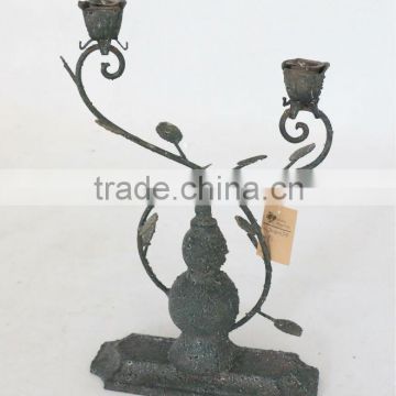2 Arm Flower Design Floor Candle Wall Sconce