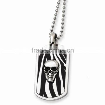 Stainless steel skull dog tag for MENS jewelry