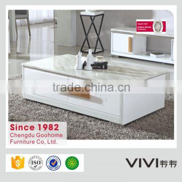 modern high glossy wood base coffee table for living room