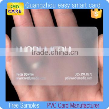 plastsic clear transparent business cards cheap from direct factory