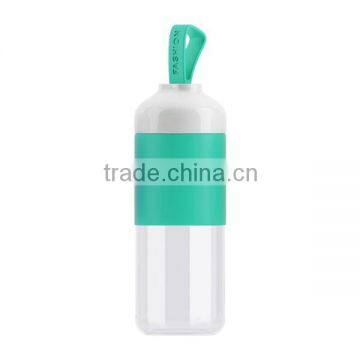 Insulated borosilicate drinking glass bottle with portable lid