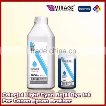 Colorful Light Cyan Refill Dye Ink For Canon Epson Brother