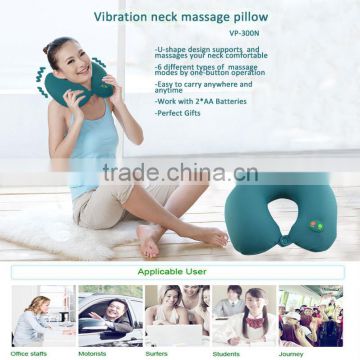 Portable u-shape head Massage pillow for travel/car/airplane/office/home use