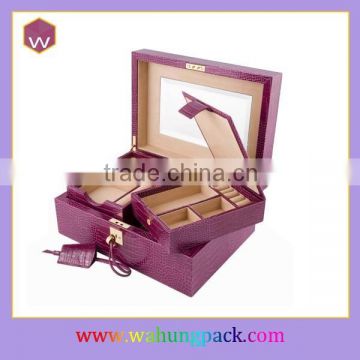 Elegant PU leather jewelry box for women jewels packaging