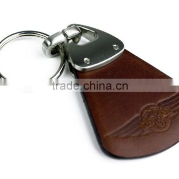 New arrival high quality handmade leather keychain 3d laser engraving crystal glass keychain