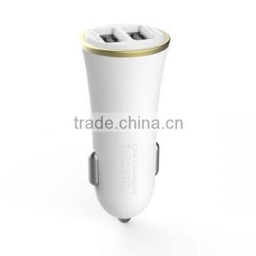 Mini Dual USB car charger plug 5v 3.4A with CE, FCC, RoHS for