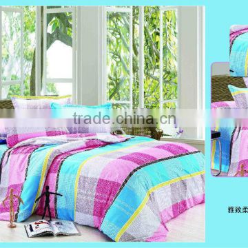 fashionable design bedding set- check pattern king queen size cover set 3pcs or 4pcs set new