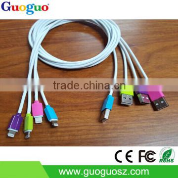 2016 hot selling MFI USB cable colorful round data cable OEM length fast charge and sync data cable